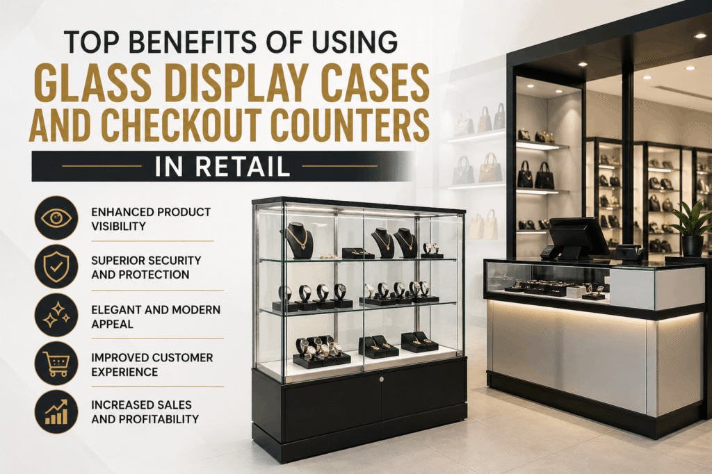Top Benefits of Using Glass Display Cases and Checkout Counters in Retail