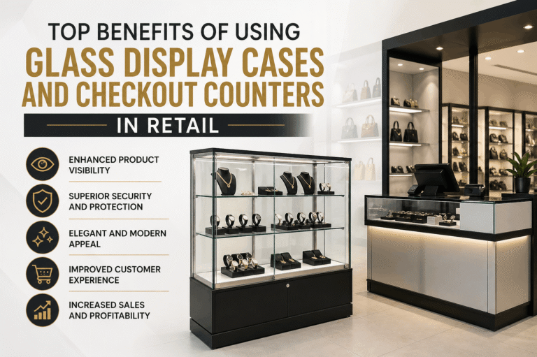 Top Benefits of Using Glass Display Cases and Checkout Counters in Retail