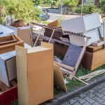 large collection of bulky waste in the city