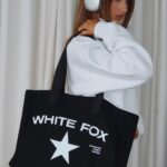White Fox Black Star Tote Bag Aesthetic Look