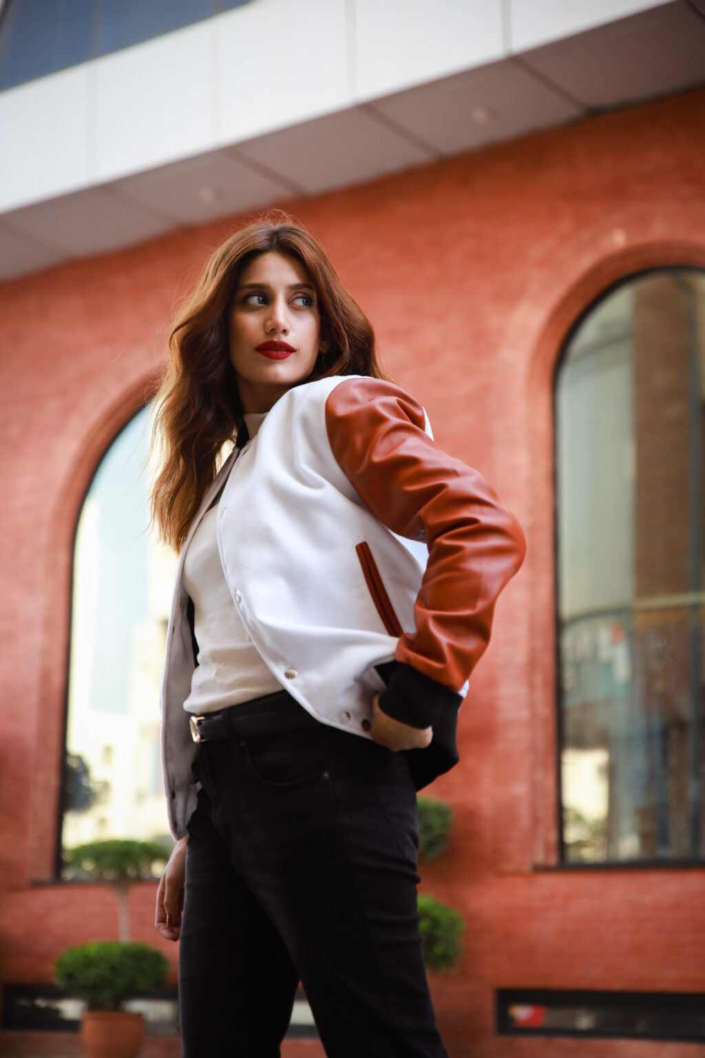 men's leather bomber jacket