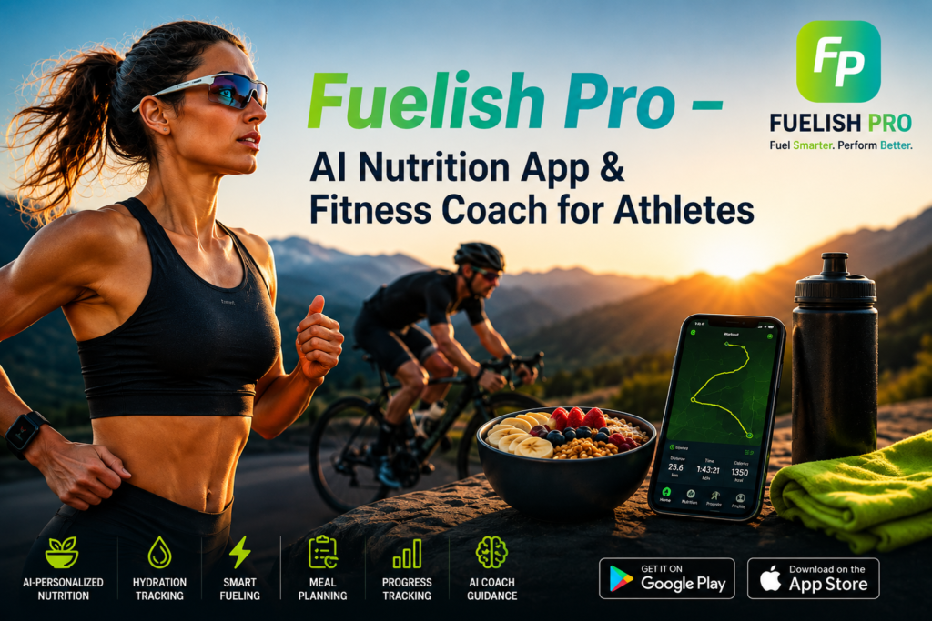 Fuelish Pro App – AI Nutrition & Fitness Coach for Athletes | Personalized Sports Nutrition, Meal Planning, Hydration & Race Fueling