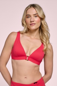 Triangle Push Up Bikini Top in Bright Red