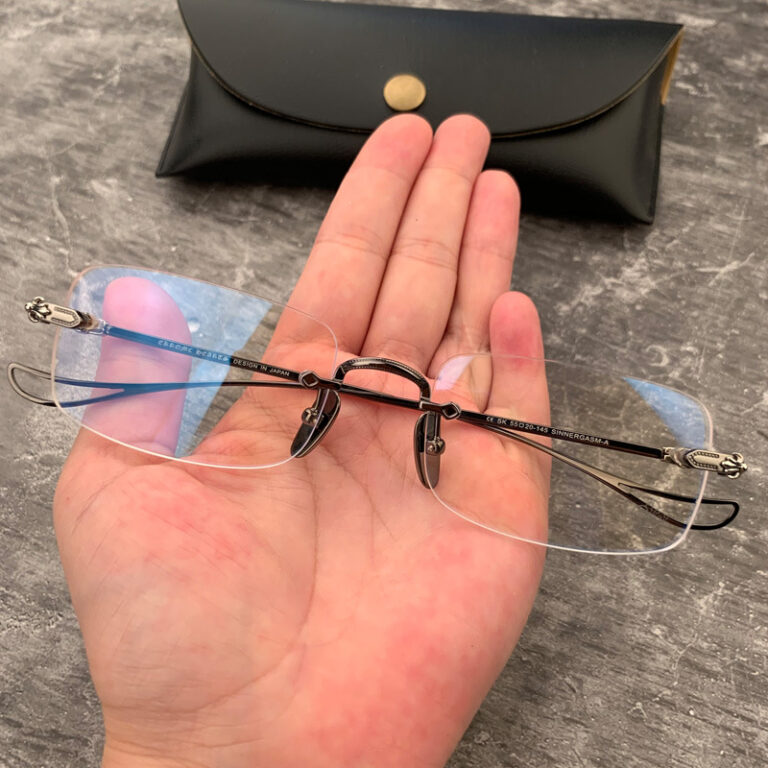 Chrome-Hearts-Black-Rimeless-Slim-Glasses