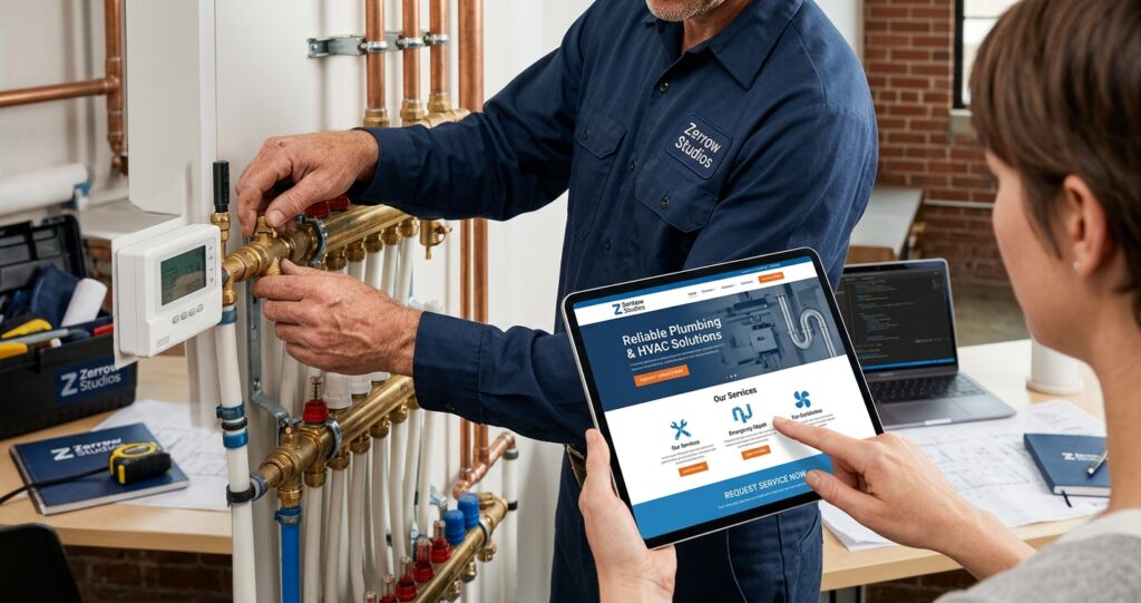 zerrow studios custom web design plumbing hvac